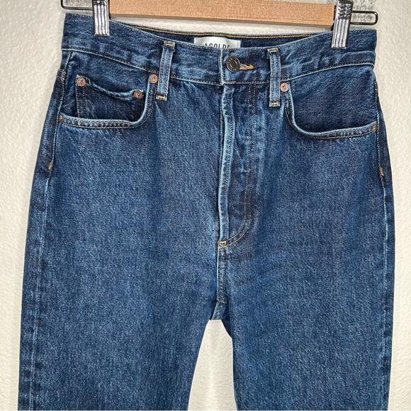 Agolde 90's Pinch Waist High Rise Straight Jeans in Pendulum 25 - Picture 4 of 14